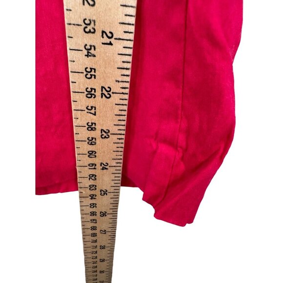 Cartonnier Anthropologie Linen Crop Wide-Leg Pant Mid Rise Pull-On Pink Sz S - Picture 7 of 12